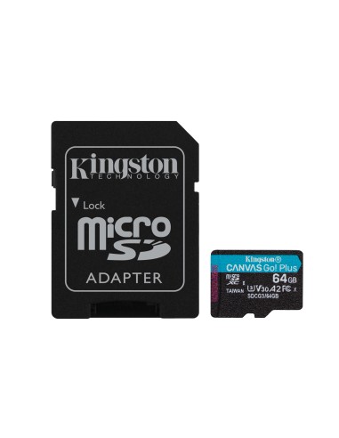 Micro Sd Kingston 64gb Canvas Go Plus  170r, Up To 170mb/s, A2, Adapter Included