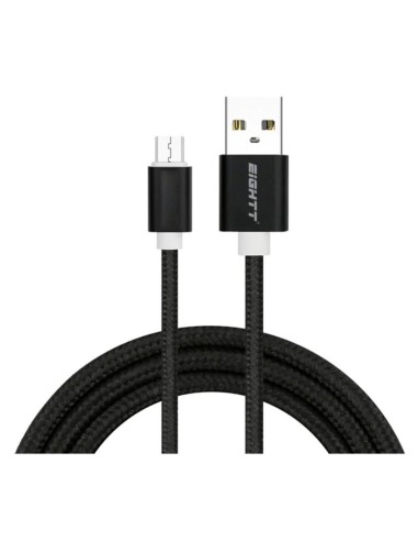 Eightt Cable Usb A Micro Usb 1m Trenzado Nylon Negro