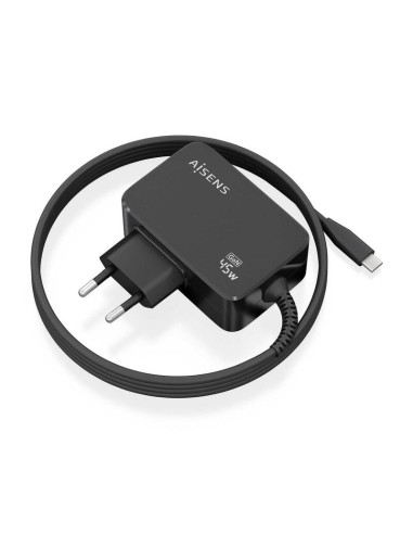 Aisens Cargador Gan 45w Pd3.0 1xusb-c 1.80m, Negro