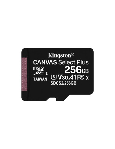 Micro Sd Kingston 256gb Sdxc Canvas Select Sin Adap Cl10 / R: 100mb/s  W:85mb/s Sdcs2/256gb