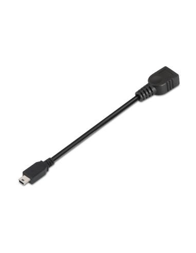 Aisens Cable Usb 2.0 Otg - Tipo Mini B Macho-a Hembra - 15cm - Negro