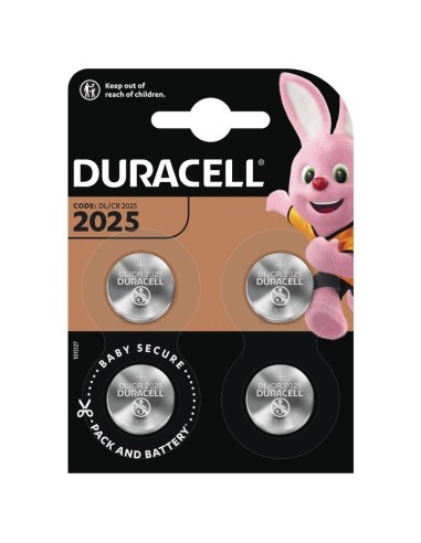 Duracell Pila De Botón Litio Cr2025, 3v Pack 4 Unidades