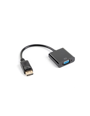 Lanberg Adaptador Displayport A Vga 1080p 60hz  0.20m Negro  Ad-0002-bk