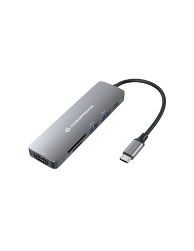 Conceptronic Adaptador Usb Hub- Hdmi,usb-c Pd,1x3.0/1x2.0usb