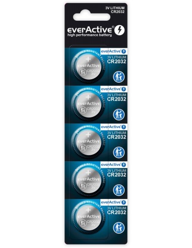 Everactive Baterías De Litio Cr2032 Blister - 5 Piezas.