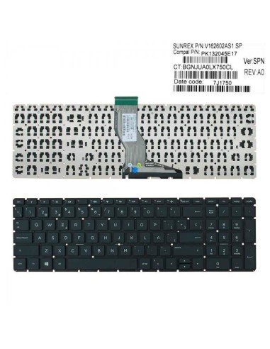 Teclado Para Portátil Hp 15-bs 15-bw021ns 15-bw021nv 9z.ne1bw.101 (intro Pequeño)