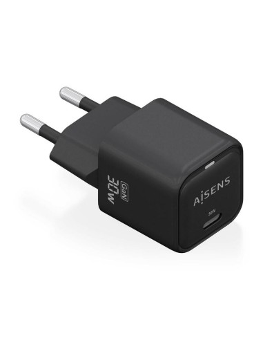 Aisens Cargador Gan 30w, 1xusb-c Pd3.0 Qc4.0, Negro