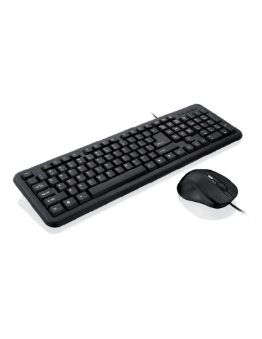 Teclado Inglés + Ratón Ibox Office Kit Ii Usb Qwerty Negro