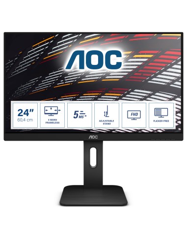 Monitor Aoc 23.8" 24p1 Ips 16:9 5ms Vga Dvi Hdmi Dp Sp Pivot