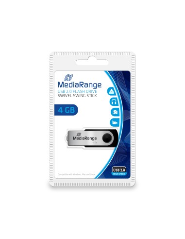 Pendrive Mediarange Mr907 4 Gb Usb Type-a / Micro-usb 2.0 Negro, Plata