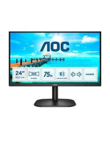 Monitor Aoc 23.8" 24b2xdam Negro Vga/hdmi/dvi/1920x1080/75hz/vesa 100x100/4ms 24b2xdam