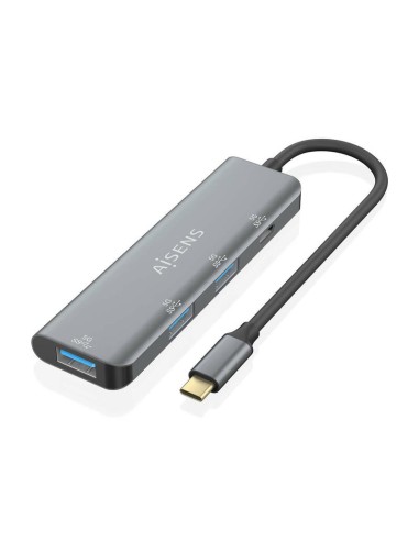 Aisens Hub Usb 3.2 Gen1 5g Usb-c - Usb-c/m-1xusb-c/h-3xusb-a/h - 15cm - Color Gris