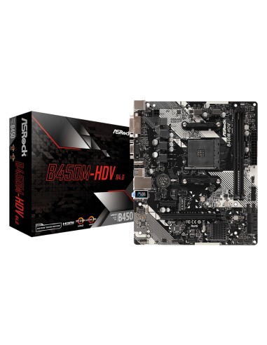 Placa Base Asrock Am4  B450m-hdv R4.0 M-atx D-sub/hdmi/dvi Ddr4 Retail