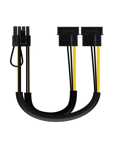 Nanocable Cable De Alimentacion Para Tarjeta Grafica 2x Molex 4pin Macho A Pci-e Molex 6+2pin Macho 0.20m