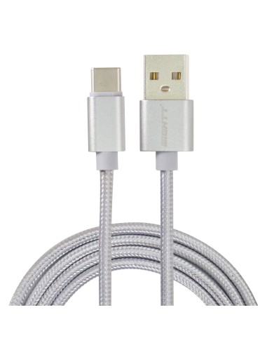 Eightt Cable Usb A Usb-c Metal Flex. 1 M  Nilon Trenzado Plata