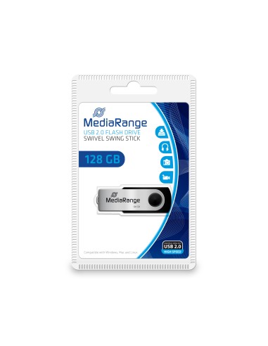 Pendrive Mediarange Mr913 128 Gb Usb Tipo A 2.0 Negro, Plata