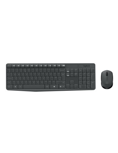 Teclado Español + Ratón Logitech Mk235 Inalámbrico Usb Qwerty Gris 920-007919