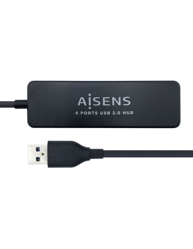 Aisens Hub Usb 2.0 - Tipo A Macho A 4xtipo A Hembra - 30cm - Negro