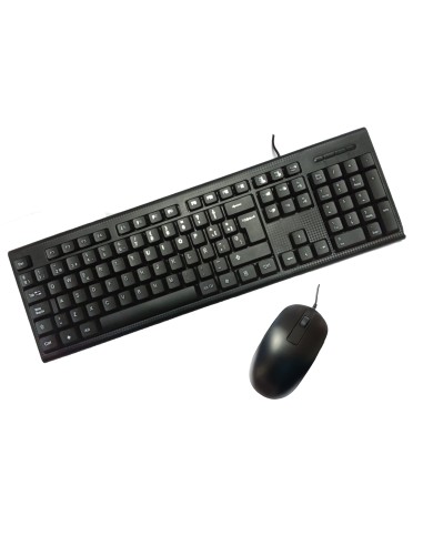 Teclado Español + Raton Usb Pccase Negro Pcc-ktr-001