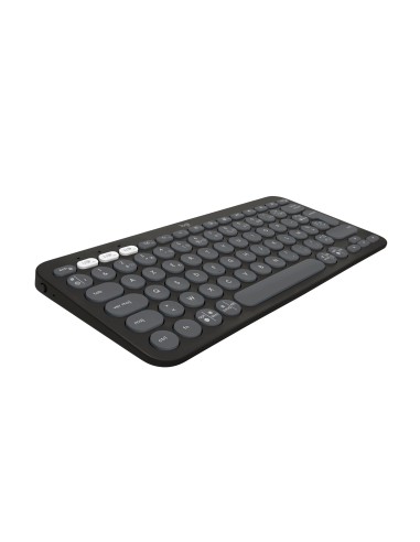 Teclado Inglés Logitech Pebble Keys 2 K380s Rf Wireless + Bluetooth Qwerty Internacional De Ee.uu. Grafito