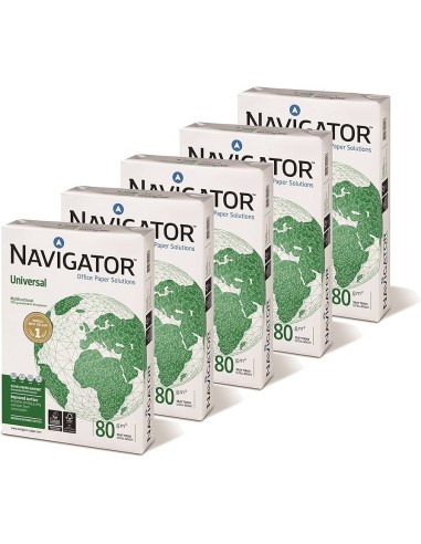 Papel Navigator Universal 5 Paquetes X 500 Hojas A4 80 Gr Blanco