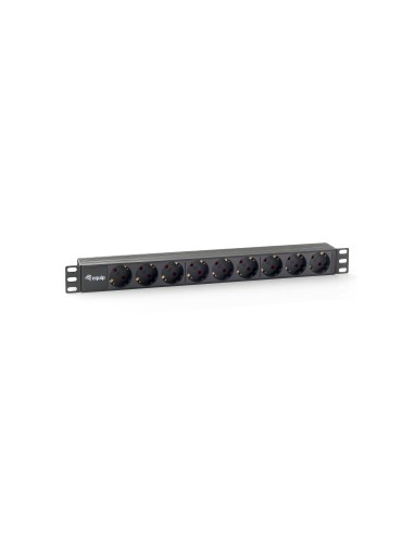 Equip Regleta Alimentacion Rack 19 9 Tomas Tomas Din49440 1u - 16a - 3500w Max.cable 1.8m Negro