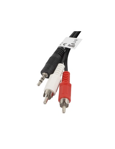 Lanberg Cable Estereo Ca-mjrc-10cc-0025-bk Jack 3.5mm A 2x Rca,2 Metros