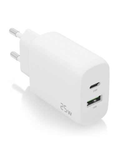 Aisens Cargador 25w - 1xusb-c Pd3.0 - 1xusb-a Qc3.0 - Blanco