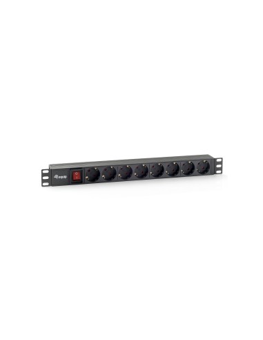 Equip Regleta Alimentacion Rack 19 1u 8 Tomas Con Interruptor 3500w Max. Cable 1.8m Negro