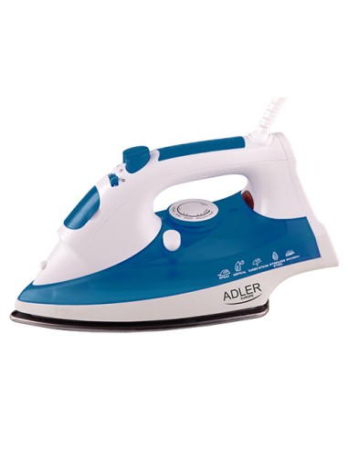 Plancha De Vapor Adler Ad 5022 Suela De Cerámica Azul, Blanco 2200 W