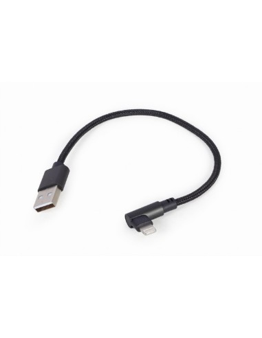 Cable Angular Gembird Usb 2.0 A 8 Pines 0.2m Trenzado Negro Cc-usb2-amlml-0.2m