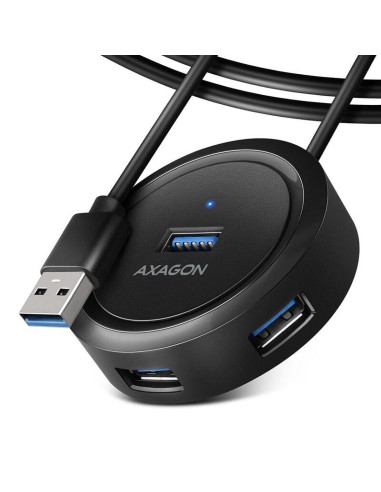 Axagon Hue-p1al Hub De Interfaz Usb 3.2 Gen 1 (3.1 Gen 1) Type-a 5000 Mbit/s Negro