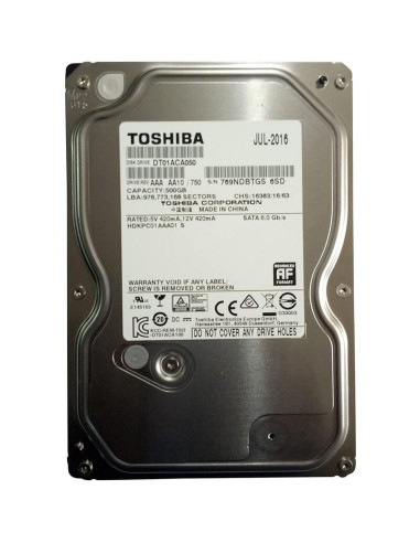 Reacondicionado Hd Toshiba 500gb Sata Dt01aca050 6m Garantia