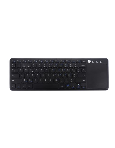 Teclado Español Coolbox Inalambrico Negro 2.4ghz Touchpad Multitactil