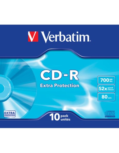 Verbatim Cd-rom Datalife 52x 700mb 10 Unidades Slim Extra Proteccion