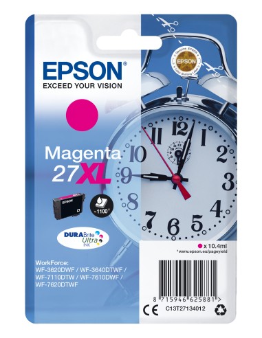 Tinta Original Epson 27xl T2713 Magenta Para Wf-3620dwf, Wf-3640dtwf,7610dwf,7620dtwf