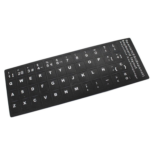 Pegatina Para Teclado Idioma Español / Castellano Negro