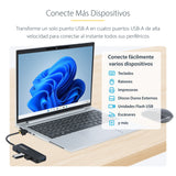 EAN 0065030912143 - StarTech.com H5A4A-USB-HUB hub de interfaz USB 3.2 Gen 1 (3.1 Gen 1) Type-A 5000 Mbit/s Negro imagen 12