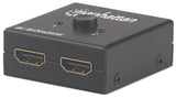 Manhattan 4k Bi-Directional Hdmi Splitter Switch 2-Port 4k30hz Manual Selection Passive No Power Required Black