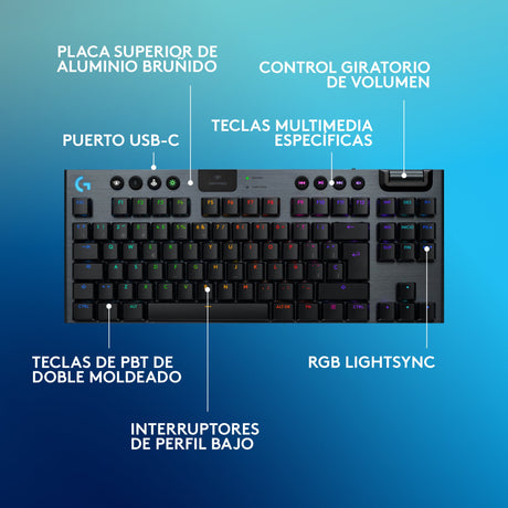 EAN 5099206121775 - Logitech G G915 X LIGHTSPEED TKL teclado Juego USB + RF Wireless + Bluetooth QWERTY Español Negro imagen 6