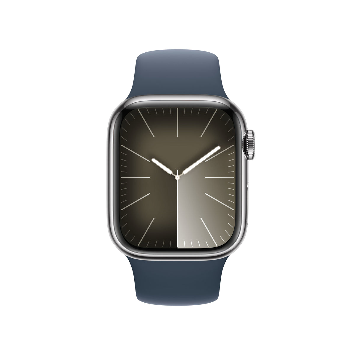 Apple Watch Series 9 Gps Cellular 41 Mm Caja De Acero Plata Correa Deportiva Azul Tempestad S M