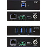 Extensor Usb, Cat.6, Usb 3.2, 100 M,Set, Receptor Con 4 Puertos Usb-A