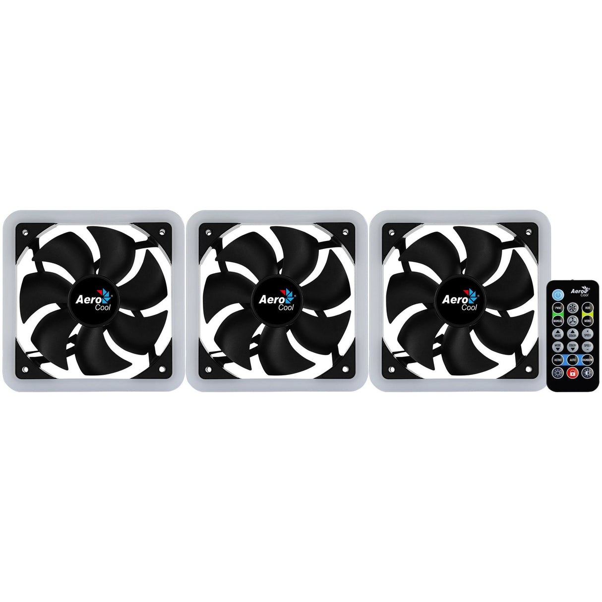 Pack 3 Ventiladores Aerocool Edge 14 Pro 14cm H66f Hub + Control Remoto