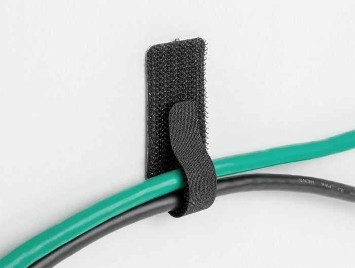 Delock Mini Klett-Cablehalter L 90 Mm X B 24 Mm Selbstklebend 10 Stück Schwarz