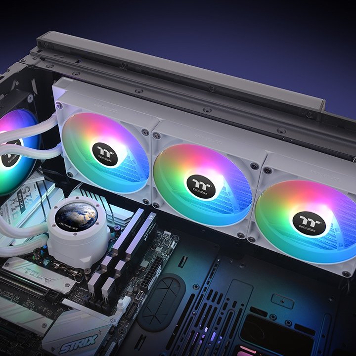 Thermaltake Th420 V2 Ultra Argb Sync All-In-One Liquid Cooler Snow Edition, Blanco