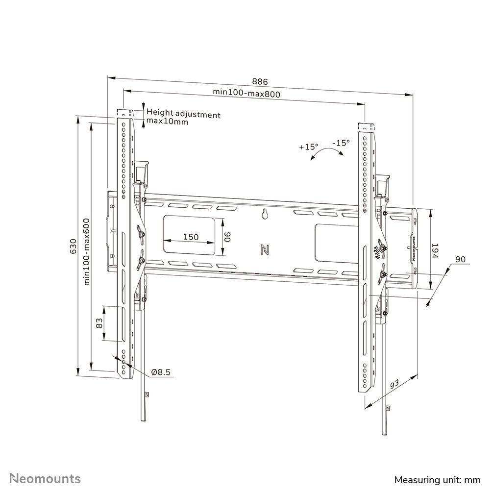 EAN 8171371443375 - Neomounts WL35-750BL18 soporte para TV 2,49 m (98") Negro imagen 20