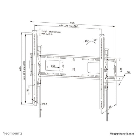 EAN 8171371443375 - Neomounts WL35-750BL18 soporte para TV 2,49 m (98") Negro imagen 20