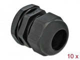 Delock Cableverschraubung Pg25 10 Stück Schwarz