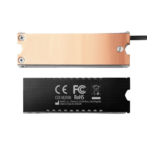 Axagon Clr-M2fan Sistema De Refrigeración Para Ordenador Unidad De Estado Sólido Disipador Térmico/Radiador Gris 1 Pieza(S)