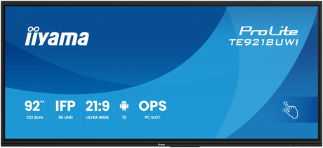 EAN 4948570124305 - iiyama TE9218UWI-B1AG pantalla de señalización Panel plano interactivo 2,32 m (91.5") LED Wifi 500 cd / m imagen 1
